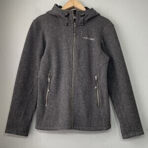 MacPac Wool Jacket Size 8 Gray Outdoors Hiking Gorpcore Basic Base Layer Hooded